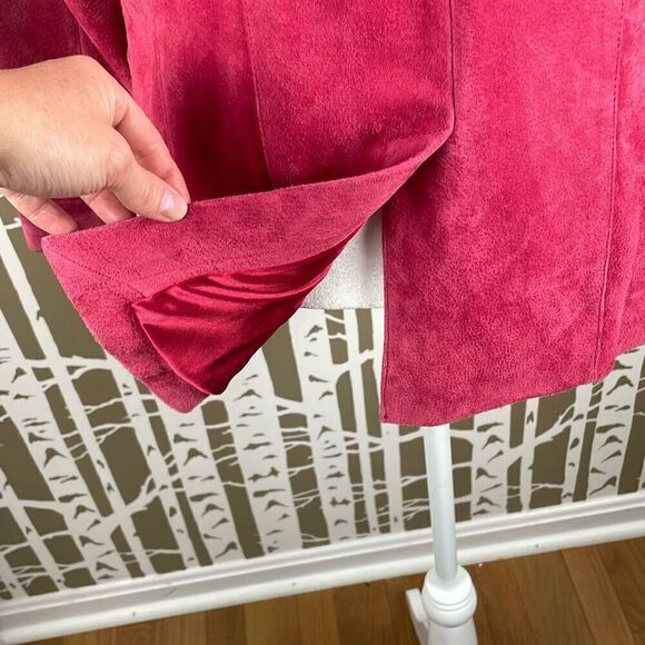 Dialogue Raspberry Pink Suede Blazer S - Picture 11 of 15